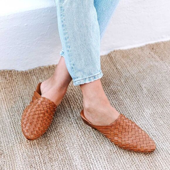Liberte Woven Leather Preppy Academia Quiet Luxury Capsule French Chic Mules 5 - Picture 13 of 13